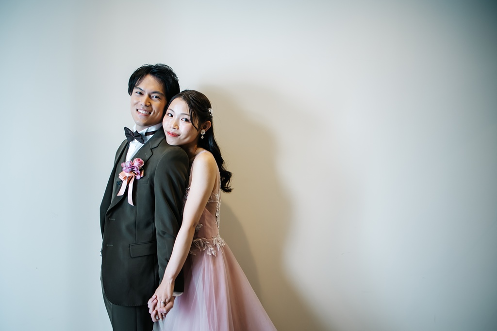 Colored dresses that look great in a trendy white background studio!