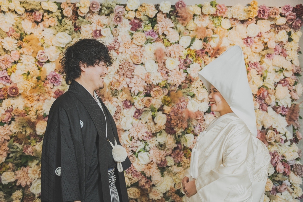 Garden Studio in Osaka! Photo wedding in white kimono 👰.