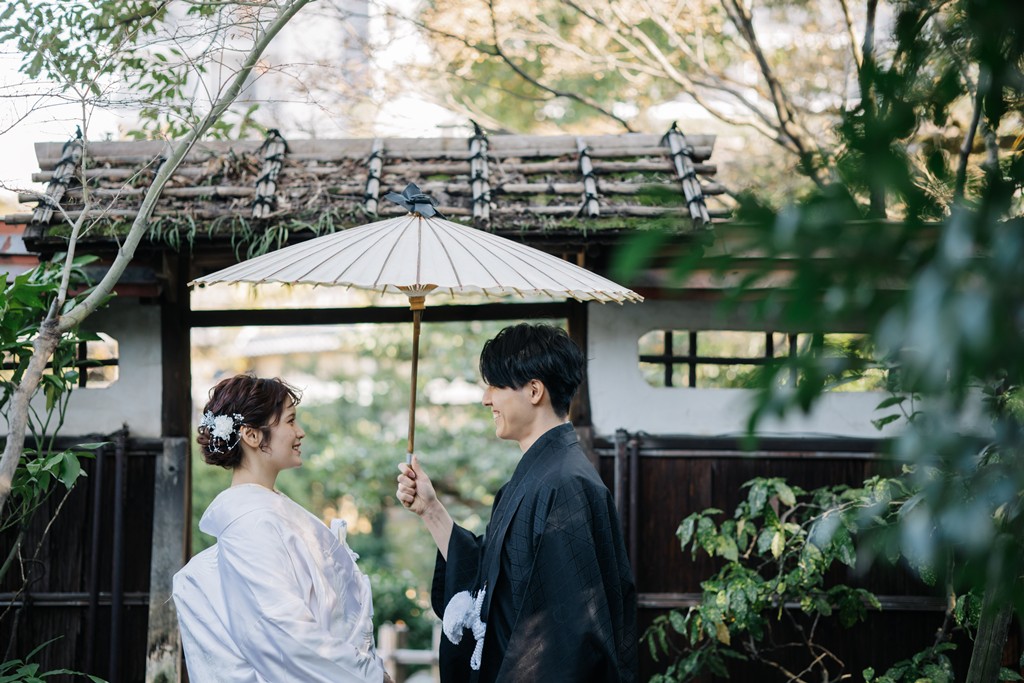 Japanese kimono pre-shooting at Higashiyama-sou.