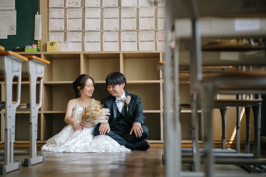 Turning a cherished place into a photo spot♡ Your pre-wedding shoot at Agui Junior High School