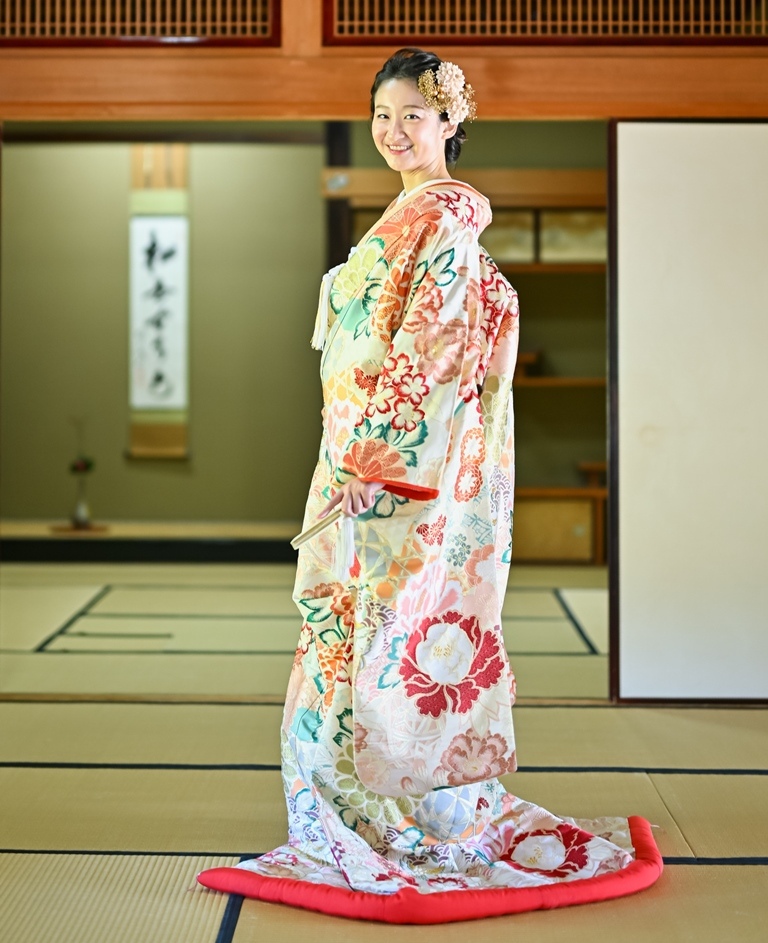 Light Red & Blue Color Uchikake