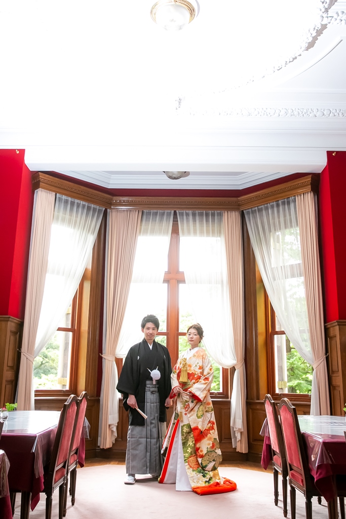 Former Furukawa Residence — both wedding dress and kimono photograph