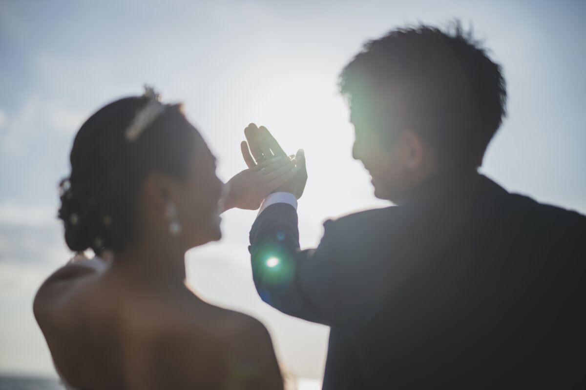 Wrapped in the Golden Sunset: A Dreamy Sunset Wedding Photoshoot at Utsumi Beach