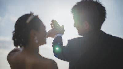 Wrapped in the Golden Sunset: A Dreamy Sunset Wedding Photoshoot at Utsumi Beach